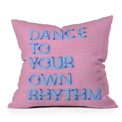Showmemars DANCE TO YOUR OWN RHYTHM blue Outdoor Throw Pillow