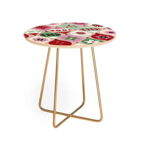 Showmemars Festive Baubles Pattern Round Side Table