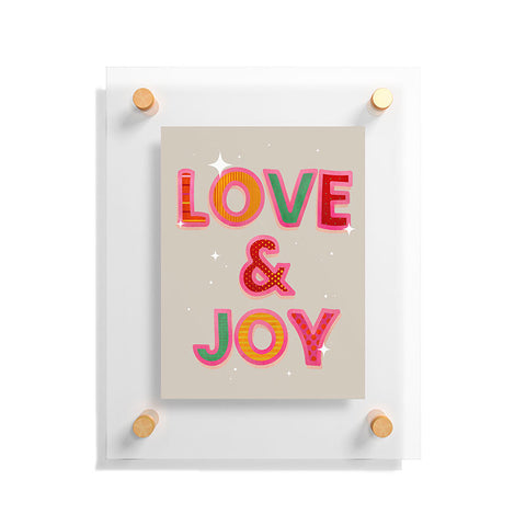 Showmemars LOVE JOY Festive Letters Floating Acrylic Print