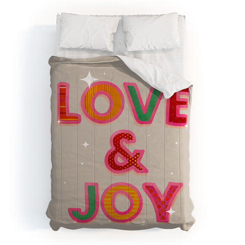 Showmemars LOVE JOY Festive Letters Comforter