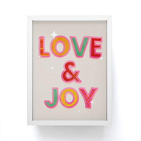 Showmemars LOVE JOY Festive Letters Framed Mini Art Print