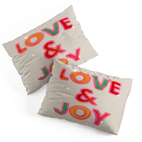 Showmemars LOVE JOY Festive Letters Pillow Shams