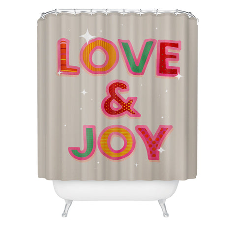 Showmemars LOVE JOY Festive Letters Shower Curtain