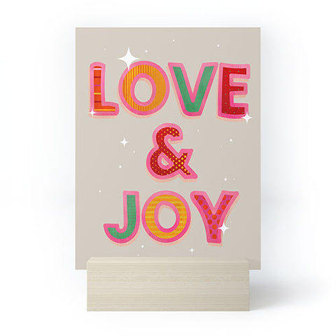 Showmemars LOVE JOY Festive Letters Mini Art Print