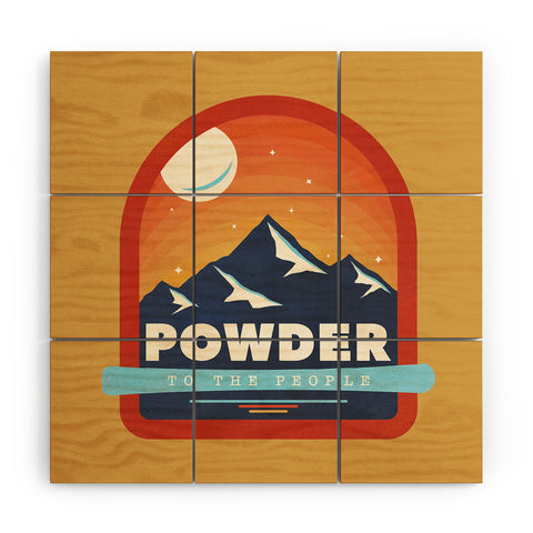 Showmemars Powder To The People Ski Badge Wood Wall Mural