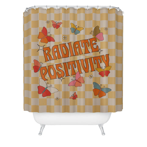Showmemars Radiate Positivity Butterflies Shower Curtain