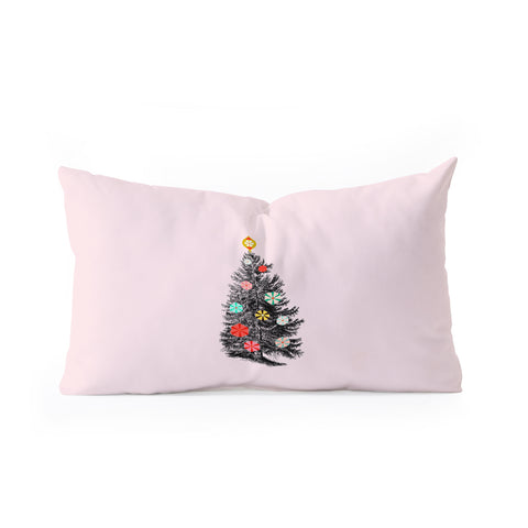 Showmemars Retro Christmas tree no2 Oblong Throw Pillow