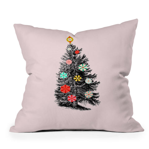 Showmemars Retro Christmas tree no2 Throw Pillow