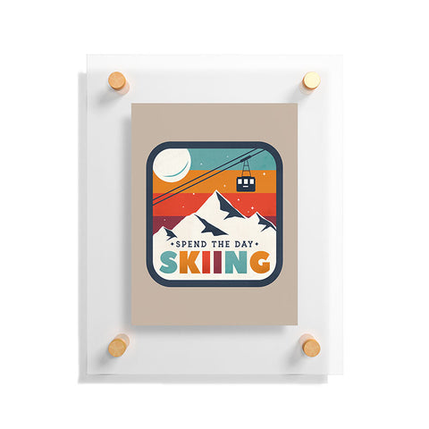 Showmemars Spend The Day SkiingSki Badge Floating Acrylic Print