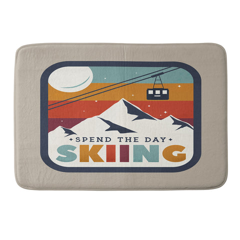 Showmemars Spend The Day SkiingSki Badge Memory Foam Bath Mat