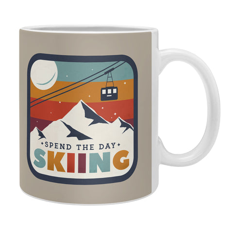 Showmemars Spend The Day SkiingSki Badge Coffee Mug