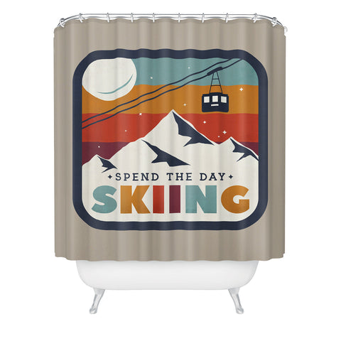 Showmemars Spend The Day SkiingSki Badge Shower Curtain