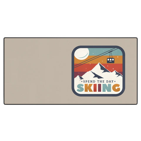 Showmemars Spend The Day SkiingSki Badge Desk Mat