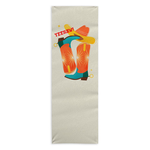 Showmemars Yeehaw Bright Cowboy Boots Yoga Towel
