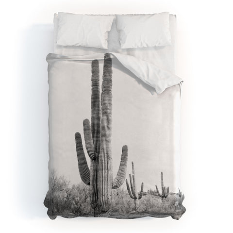 Sisi and Seb Desert Cactus BW Duvet Cover