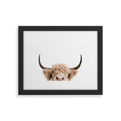 Sisi and Seb Peeking Cow Framed Art Print