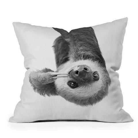 Sisi and Seb Sloth Outdoor Throw Pillow