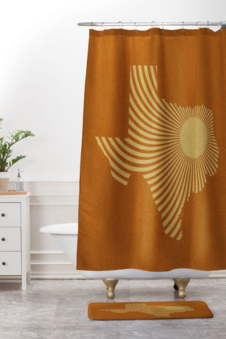 Sombrero Inc Texas Sun Shower Curtain And Mat