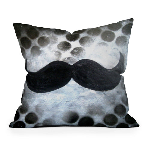 Sophia Buddenhagen Le Mustachio Outdoor Throw Pillow