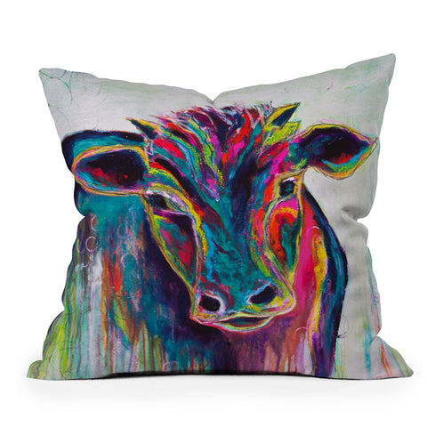Sophia Buddenhagen Texas Cow Outdoor Throw Pillow