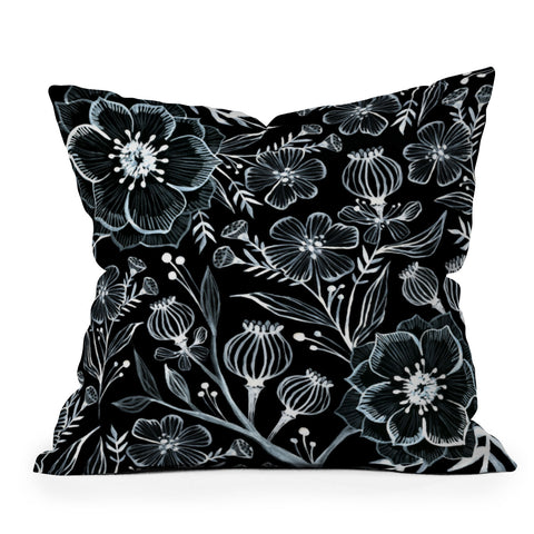 Stephanie Corfee Black And White Botanika Outdoor Throw Pillow