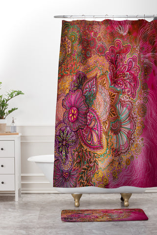 Stephanie Corfee Flourish Berry Shower Curtain And Mat