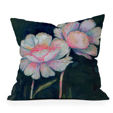Stephanie Corfee Flowers In The Dark Outdoor Throw Pillow