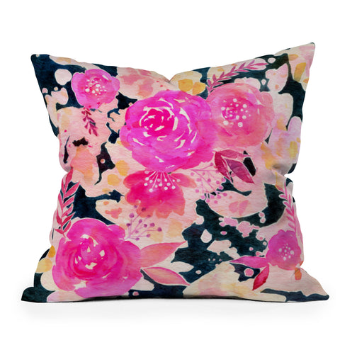 Stephanie Corfee Pink In The Dark Outdoor Throw Pillow