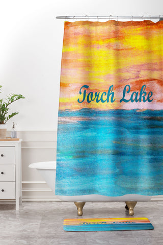 Studio K Originals Torch Lake Sunset Dream II Shower Curtain And Mat