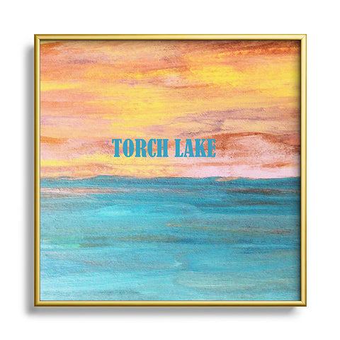 Studio K Originals Torch Lake Sunset Square Metal Framed Art Print