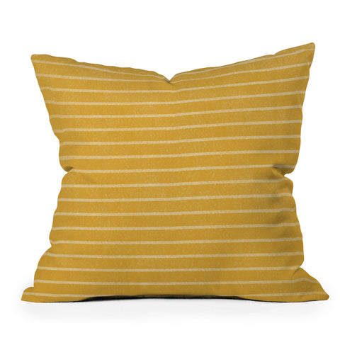 Summer Sun Home Art Classic Stripe Yellow Outdoor Throw Pillow