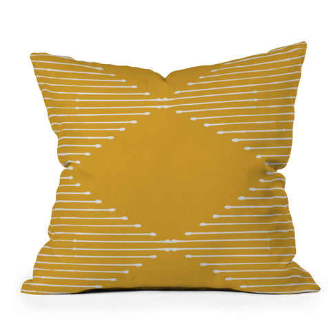 Summer Sun Home Art Geo Yellow Outdoor Throw Pillow
