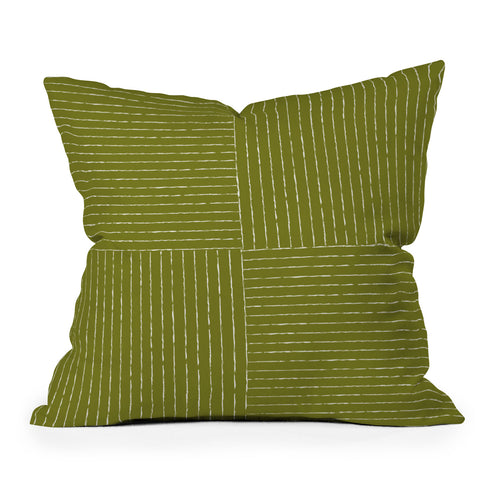 Summer Sun Home Art Line III Matcha Green Outdoor Throw Pillow