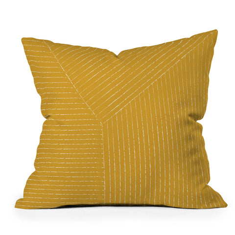 Summer Sun Home Art Lines Yellow Outdoor Throw Pillow