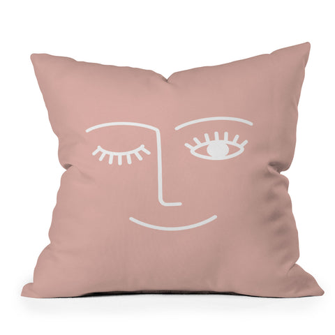 Summer Sun Home Art Wink Pink Outdoor Throw Pillow