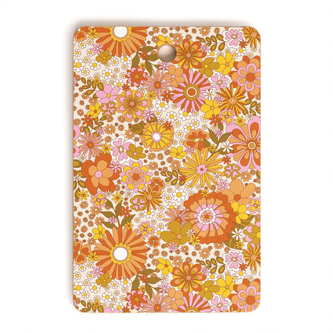 Sundry Society 70s Floral Pattern Cutting Board Rectangle