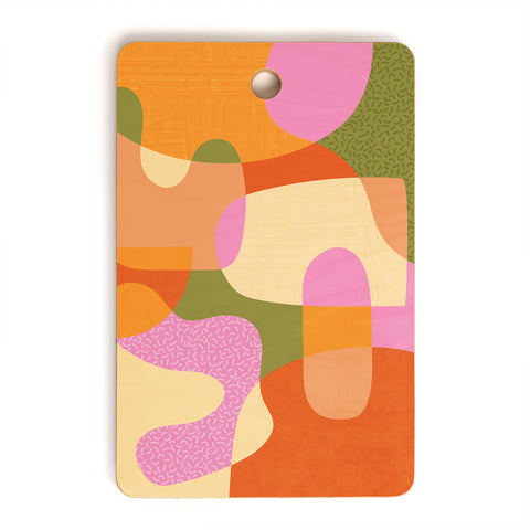 Sundry Society Bright Color Block Shapes Cutting Board Rectangle