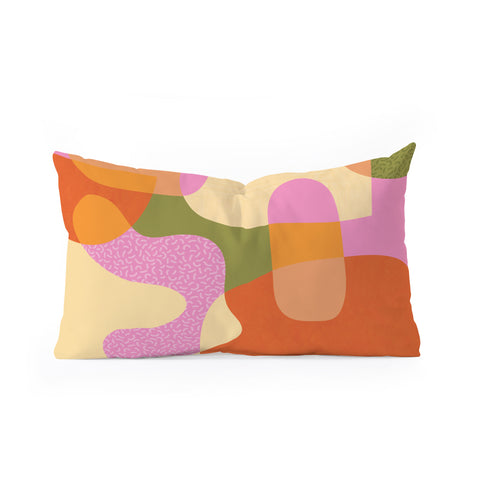 Sundry Society Bright Color Block Shapes Oblong Throw Pillow