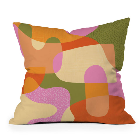 Sundry Society Bright Color Block Shapes Outdoor Throw Pillow