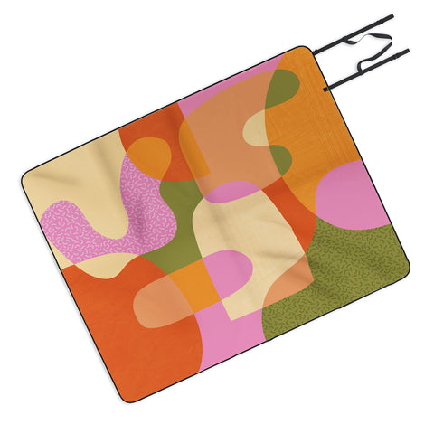 Sundry Society Bright Color Block Shapes Picnic Blanket