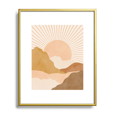 Sundry Society Warm Color Hills Metal Framed Art Print