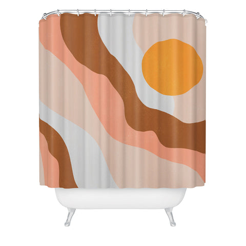 SunshineCanteen antelope canyon orange waves Shower Curtain Havenly