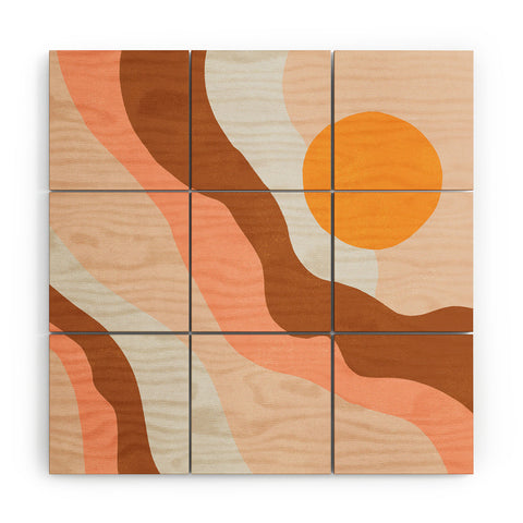 SunshineCanteen antelope canyon orange waves Wood Wall Mural