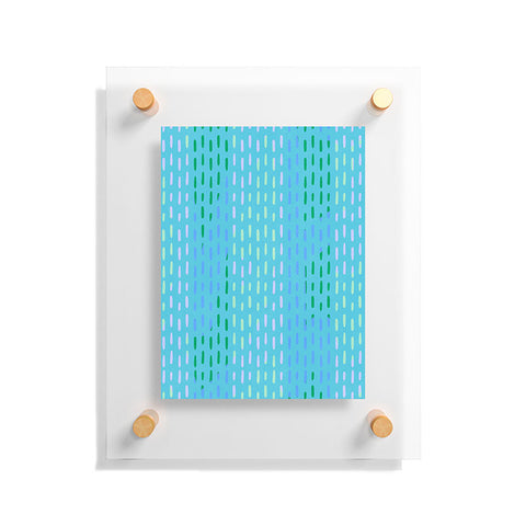 SunshineCanteen Blue Kantha Stripes Floating Acrylic Print