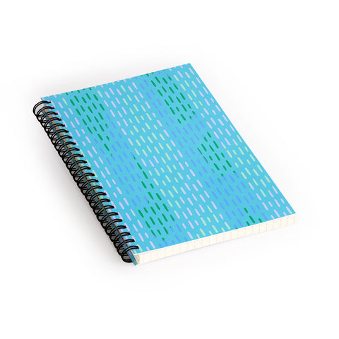 SunshineCanteen Blue Kantha Stripes Spiral Notebook