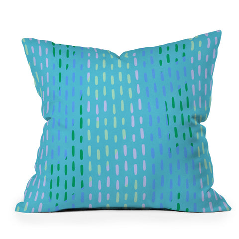 SunshineCanteen Blue Kantha Stripes Outdoor Throw Pillow