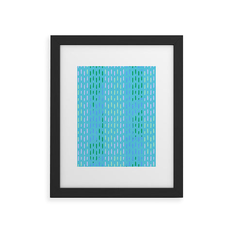 SunshineCanteen Blue Kantha Stripes Framed Art Print