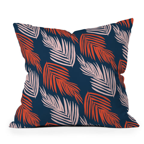 SunshineCanteen Blue Palms Pattern Outdoor Throw Pillow