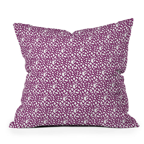 SunshineCanteen dahlia purple floral pattern Outdoor Throw Pillow