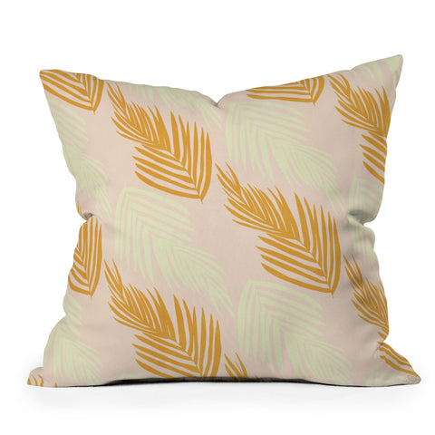SunshineCanteen faded pink palms Outdoor Throw Pillow